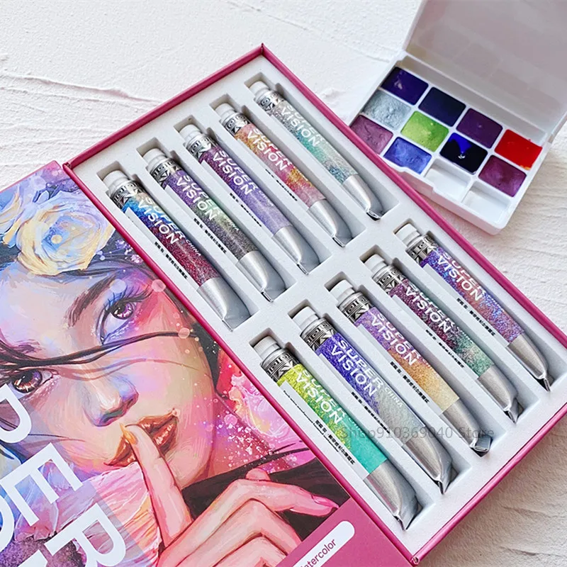 Nadzór Mica warstwowy Pigment akwarela 10 kolorów 1ML perłowy kameleon opady kolor mistrz akcesoria do malowania — zdjęcie produktu 4