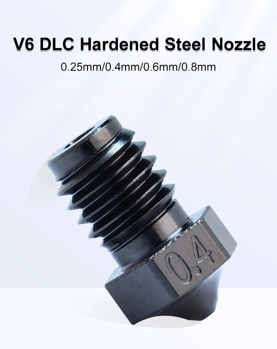 Trianglelab V6 DLC Düse aus gehärtetem Stahl, Nano-Beschichtungsdüse für Dragonfly Dragon Hotend V6 Hotend Matrix Extruder DDB – Detail 1