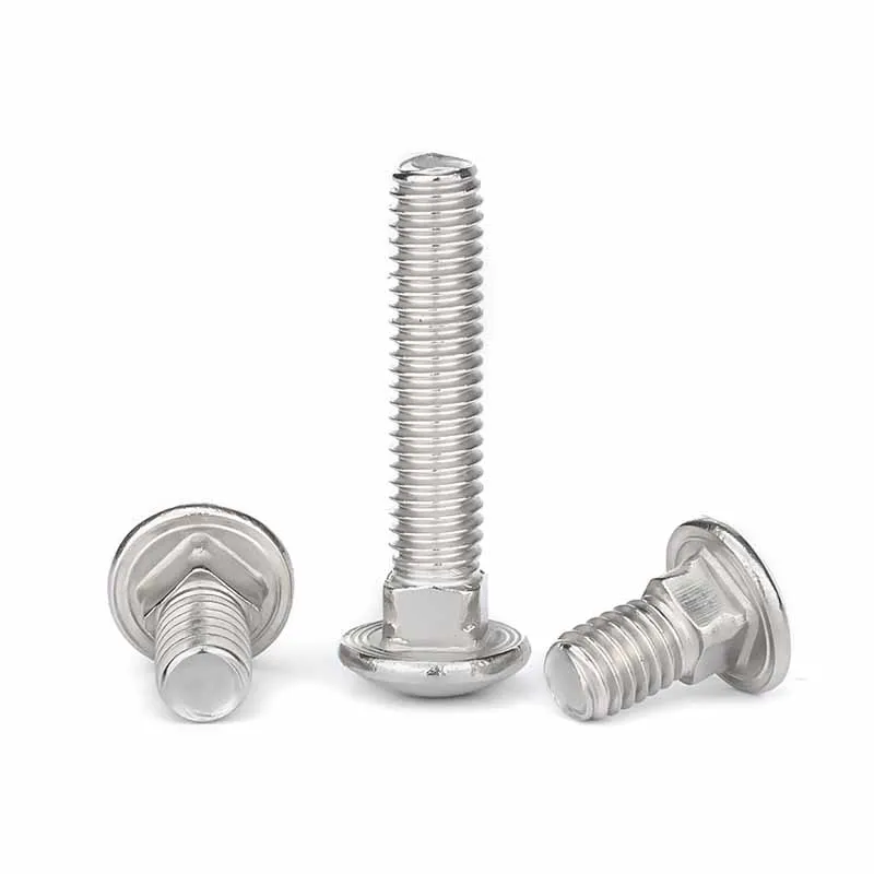 M6 M8 M10 M12 304 Stainless Steel Truss Round Head Square Neck Carriage Screw Coach Bolt for Shelf Desk Length 12-100mm