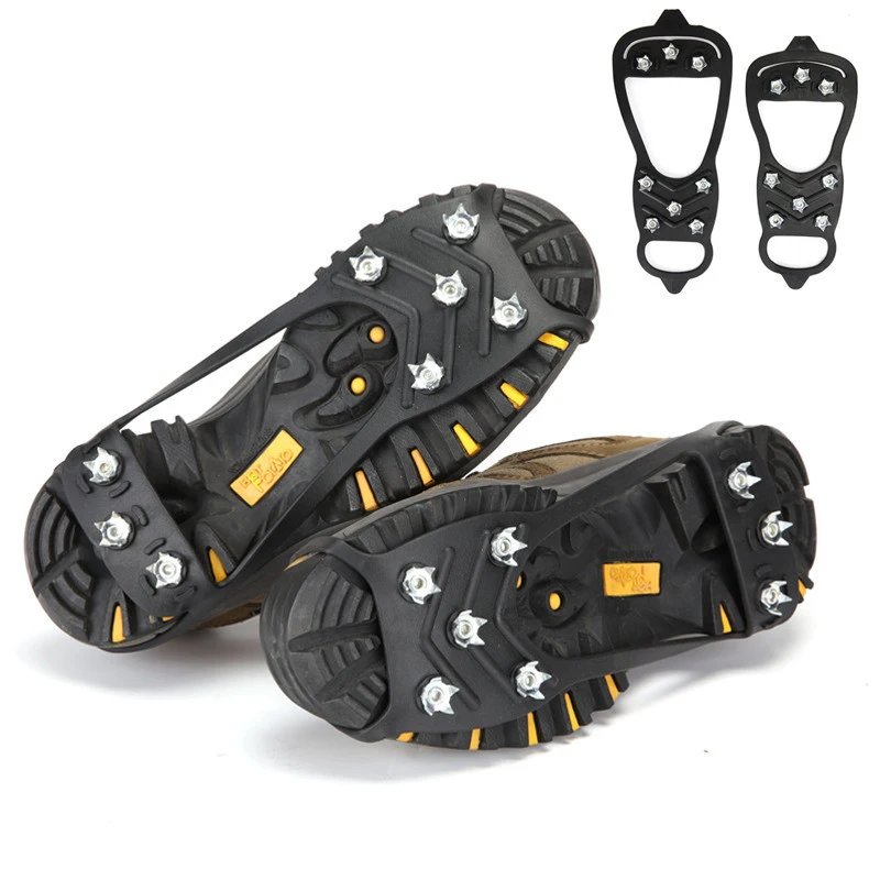 

1 Pair 8 Studs Anti-Skid Ice Gripper Spike Winter Climbing Anti-Slip Snow Spikes Grips Cleats Over Shoes Covers 2024 New