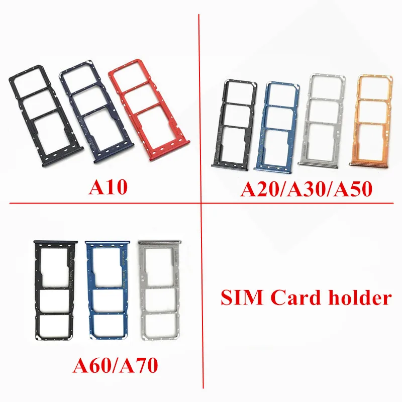 20x New Sim Vassoio di Carta Parte Del Supporto Slot di Ricambio Presa Lettore di Schede di DEVIAZIONE STANDARD per Samsung Galaxy A10 A20 A30 A50 a60 A70