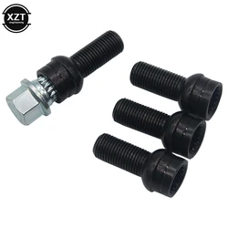 Car Steel Wheels Bolt Key 4+1 M14 x 1.5 x 27.5 Lock Lug Nut Set For VW/Golf/Jetta/Beetle/Passat/Audi Car Accessories 8D0601139F