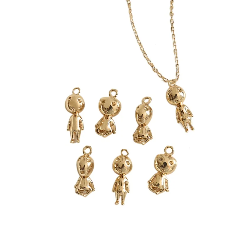 Ciondolo interessante a forma di alieno placcato in rame gioielli fatti a mano fai-da-te orecchini creativi accessori per braccialetti per capelli materiali3 pezzi