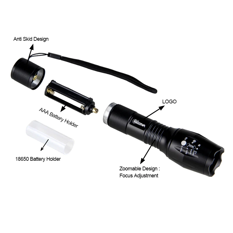 High Quality LED Flashlight 1000 LM White color light LED Water-Resistant LED Flashlight