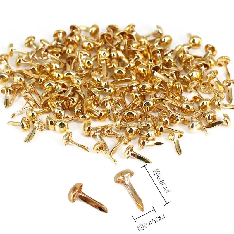 100 stks/zak Mix Patroon Ronde Metalen Brads DIY Scrapbooking Ambachten Accessoires Voor Home Decor Versiering Sluiting Levert