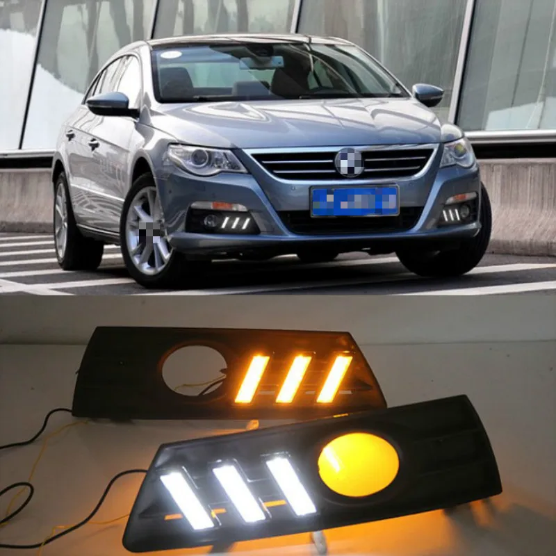 

2PCS Car light For VW PASSAT CC 2009 2010 2011 2012 2013 LED DRL Daytime running lights with fog lamp cover