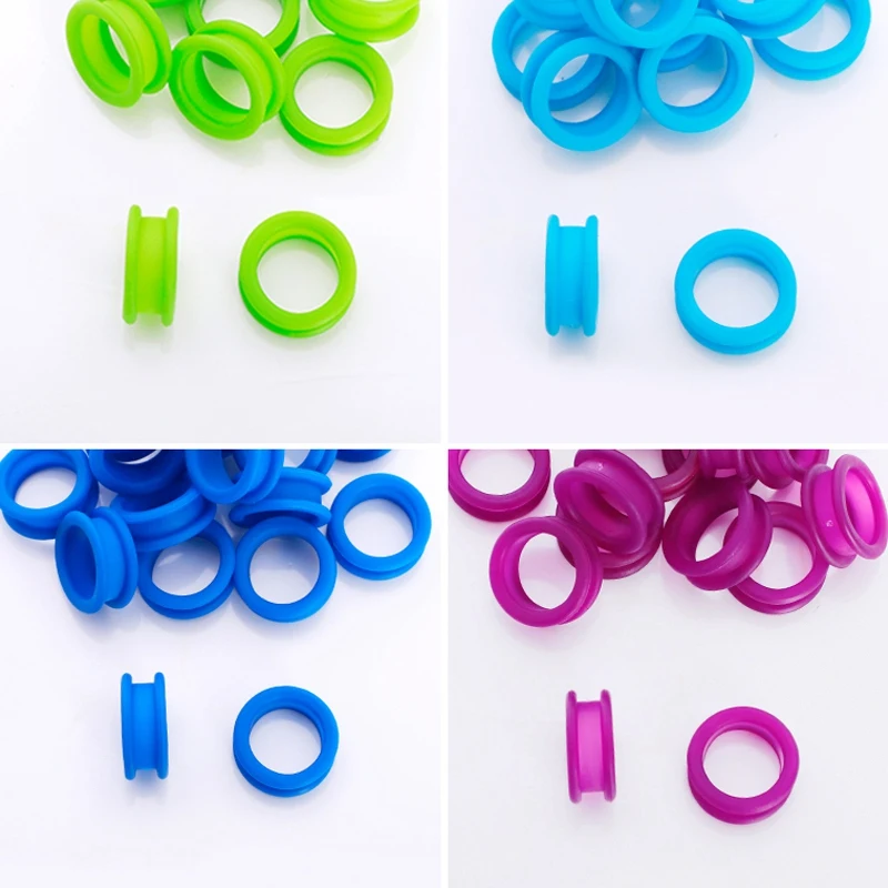 LBER 50Pcs Silicone Finger Rings for Any Scissors Inserts Haircutting Styling Tools Accessories Mix Colors