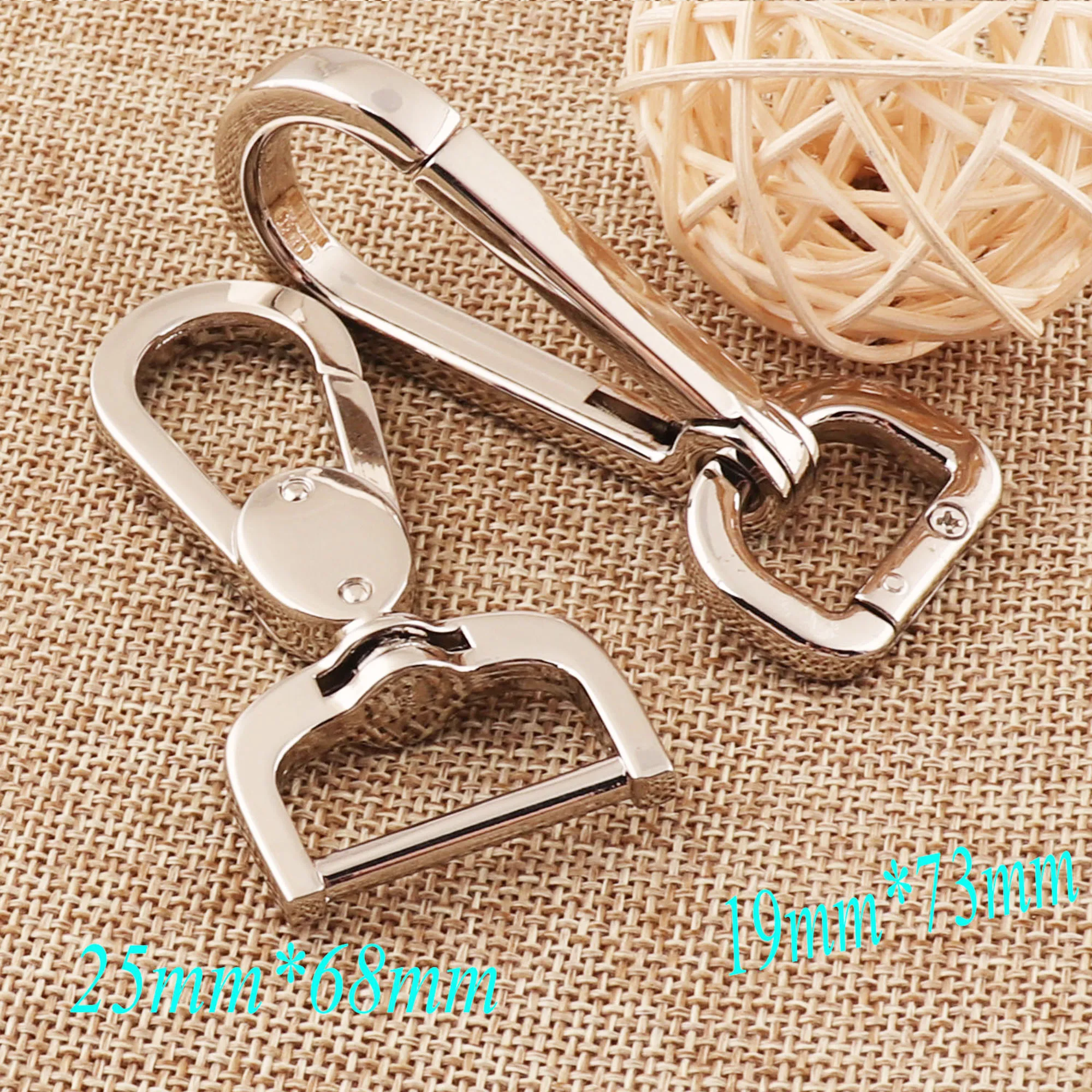 

10 pcs Silver LARGER Lobster Swivel Clasps Buckle Gate Bag Claws Handbag Snap Purse Carabiner Snap Purse Strap Hook-25MM/19MM