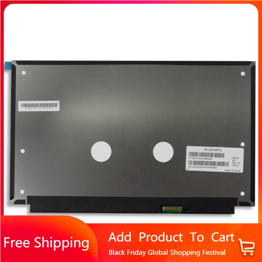 

13.3 Inch M133NWF3 R0 LED LCD Screen IPS Full-HD 1920*1080 EDP 40Pin 120HZ 72% NTSC Gaming Laptop Replacement Display Panel