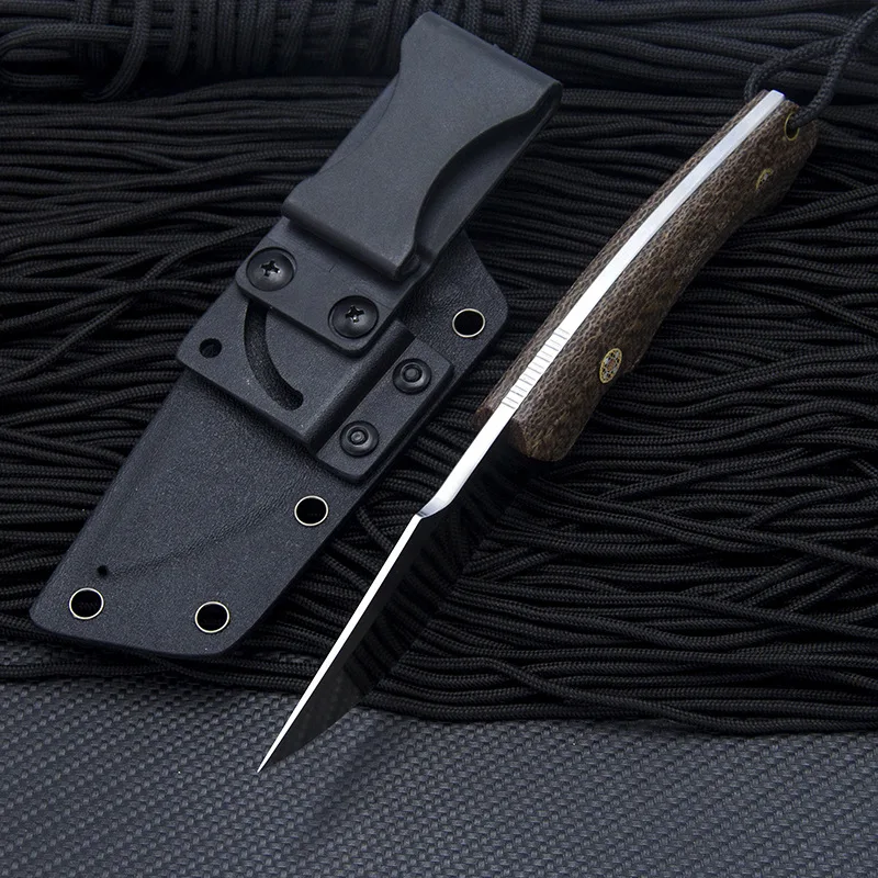 Fixed Blade Tactical Knife Free shipping Sharp Handmade D2 steel Hunting Knife Camping Survival Knife  linen handle