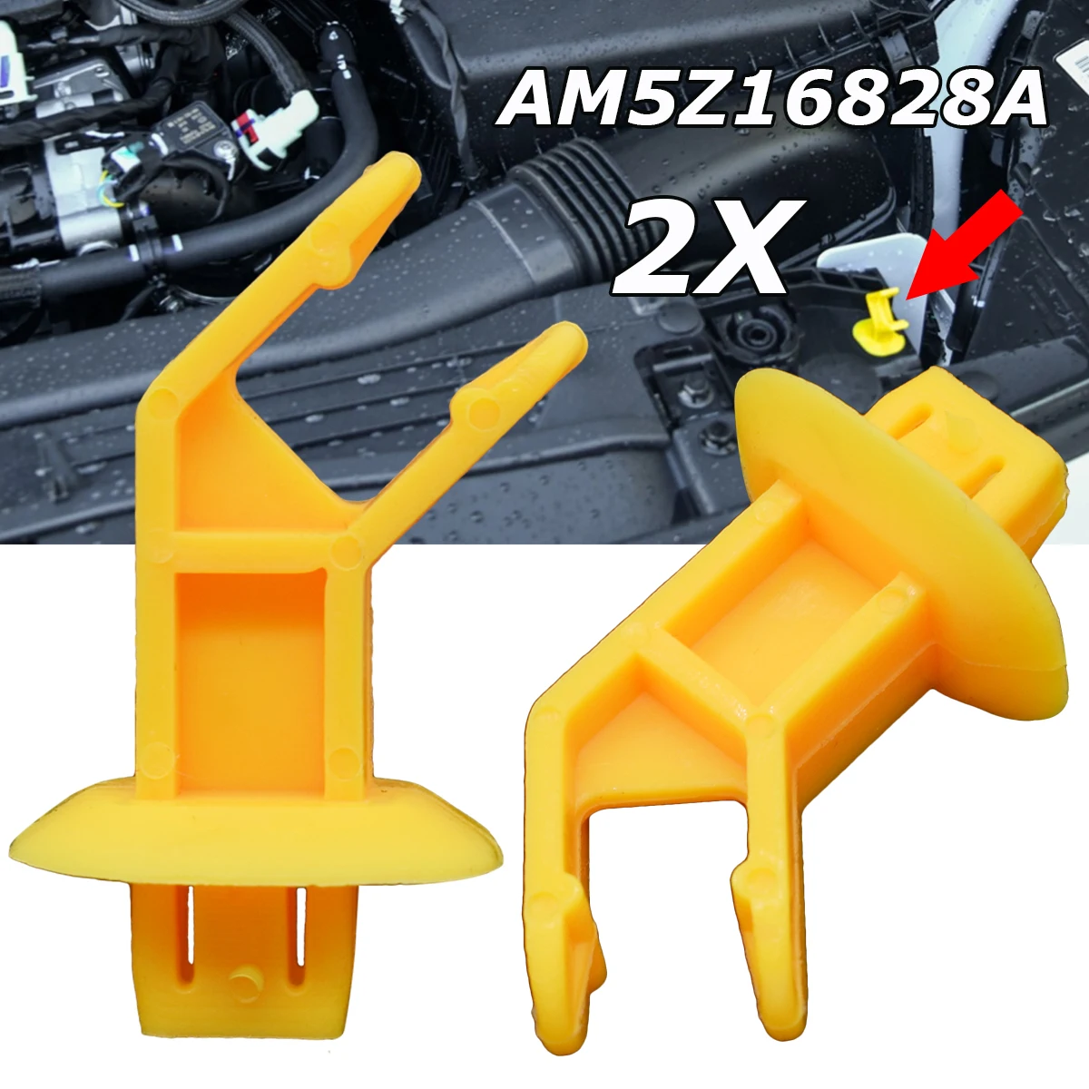 2x Car Bonnet Hood Support Prop Rod Stay Clips AM5Z16828A For Ford Focus Escape Kuga C-Max 2011 - 2019 Fastener Retainer Holder