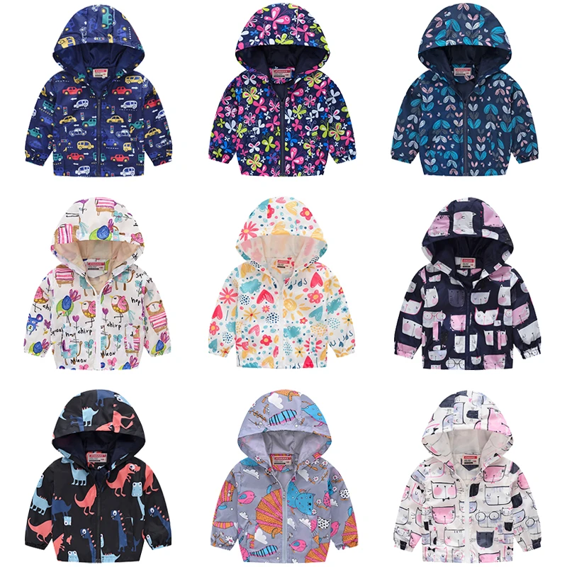 Fashion Boys Jacket Spring Autumn Summer Casual Kids Windbreaker Coats For Girls Hooded Outwear 2 3 4 5 6 Year Children Clothing