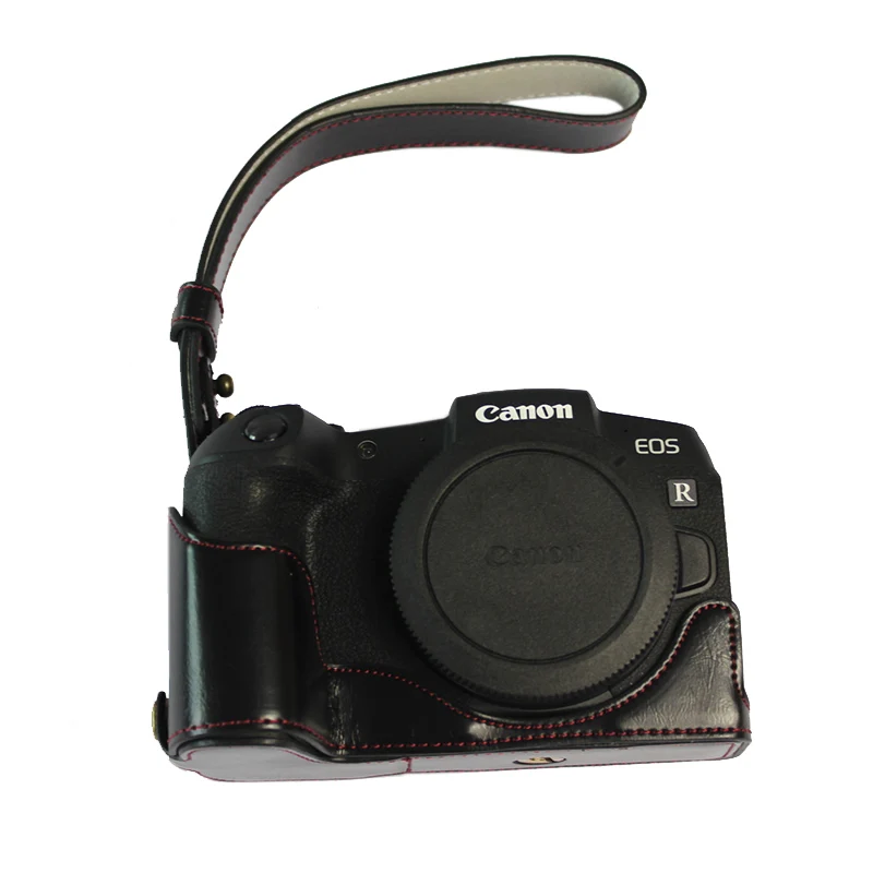 หนัง PU ฝาครอบกล้องสําหรับ Canon EOS RP R-P SLR แบบพกพากระเป๋าเปลือกป้องกันพร้อมสายคล้อง