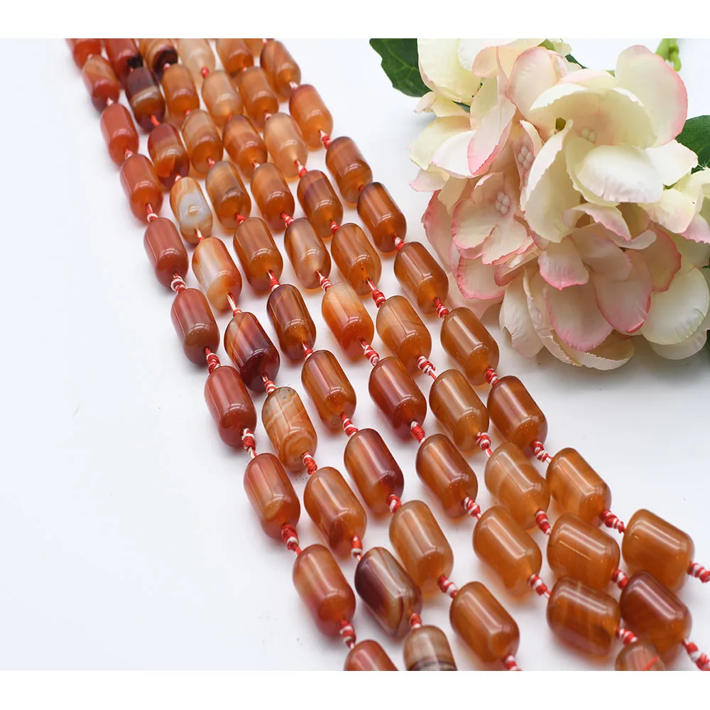 

2strands/lot 21mm Natural Smooth Candy color cylindrical Agate stone beads For DIY Bracelet Necklace Jewelry Making Strand 15"