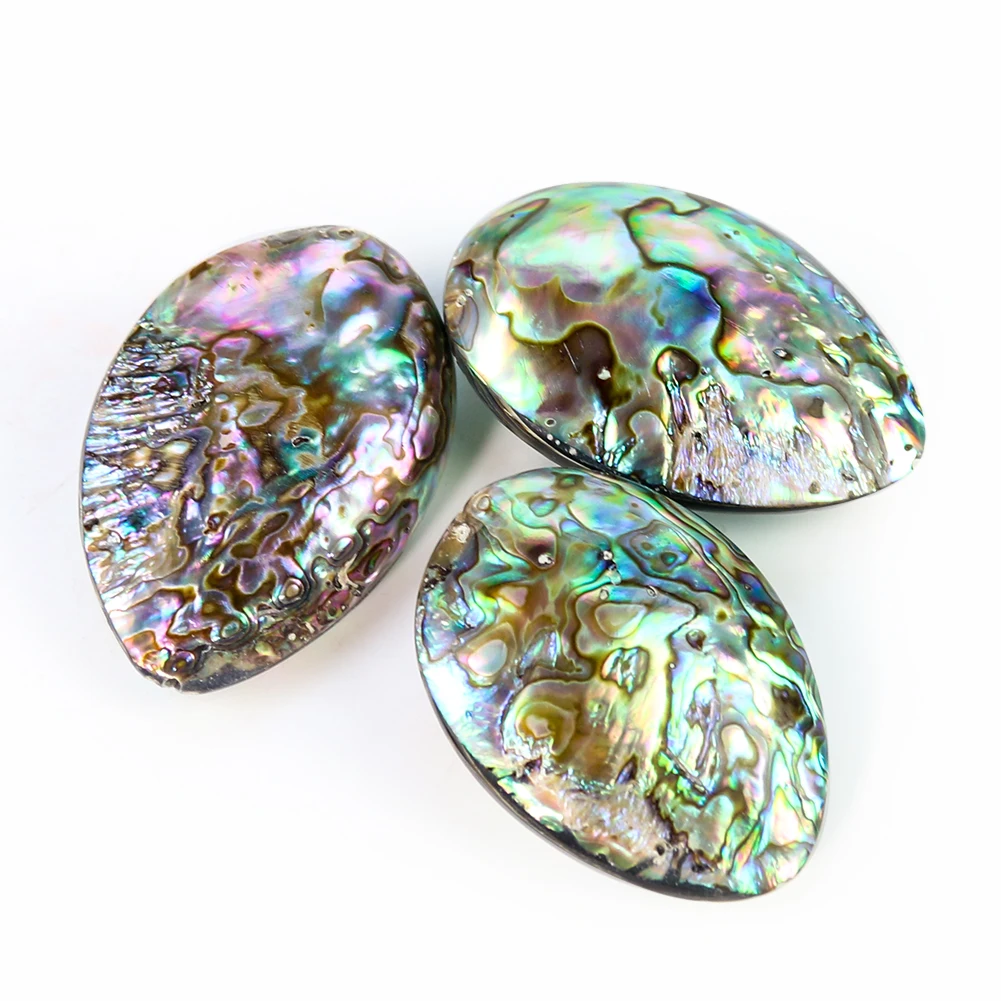 1PC 50mm Abalone Shell Pendants Charms Double Sided Drilled Natural Mother Pearl Shell for Jewelry Making Necklace Accessories