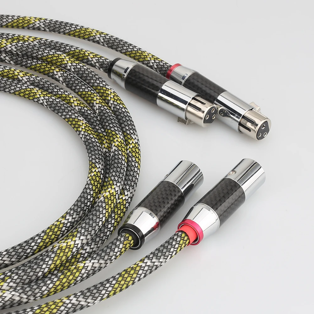 Hi-End HIFI XLR Interconnect Cable Male to Female Audio Cable Silver-Plated Plug Connector for Superior Sound Quality