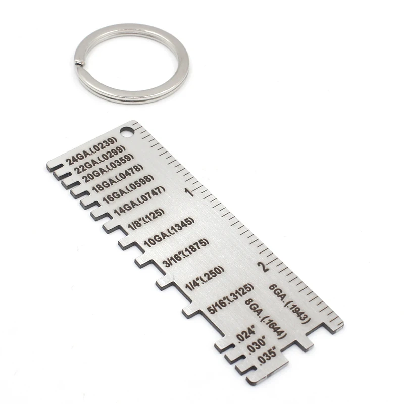 Stainless Steel Wire/Metal Sheet Thickness Gauge 229895 Welding Gage Measuring ruler Plated Size Carpenter Measuring Tools