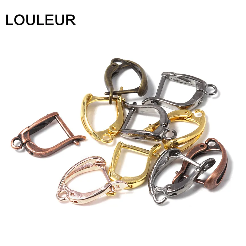 10 Stück U-förmige Ohrringe-Haken, vergoldet, französischer Ohrring-Haken, Ohrhaken, Hebel-Rückseite, Ohrring-Clips, offene Schleife, DIY-Schmuckherstellung – Detail 4
