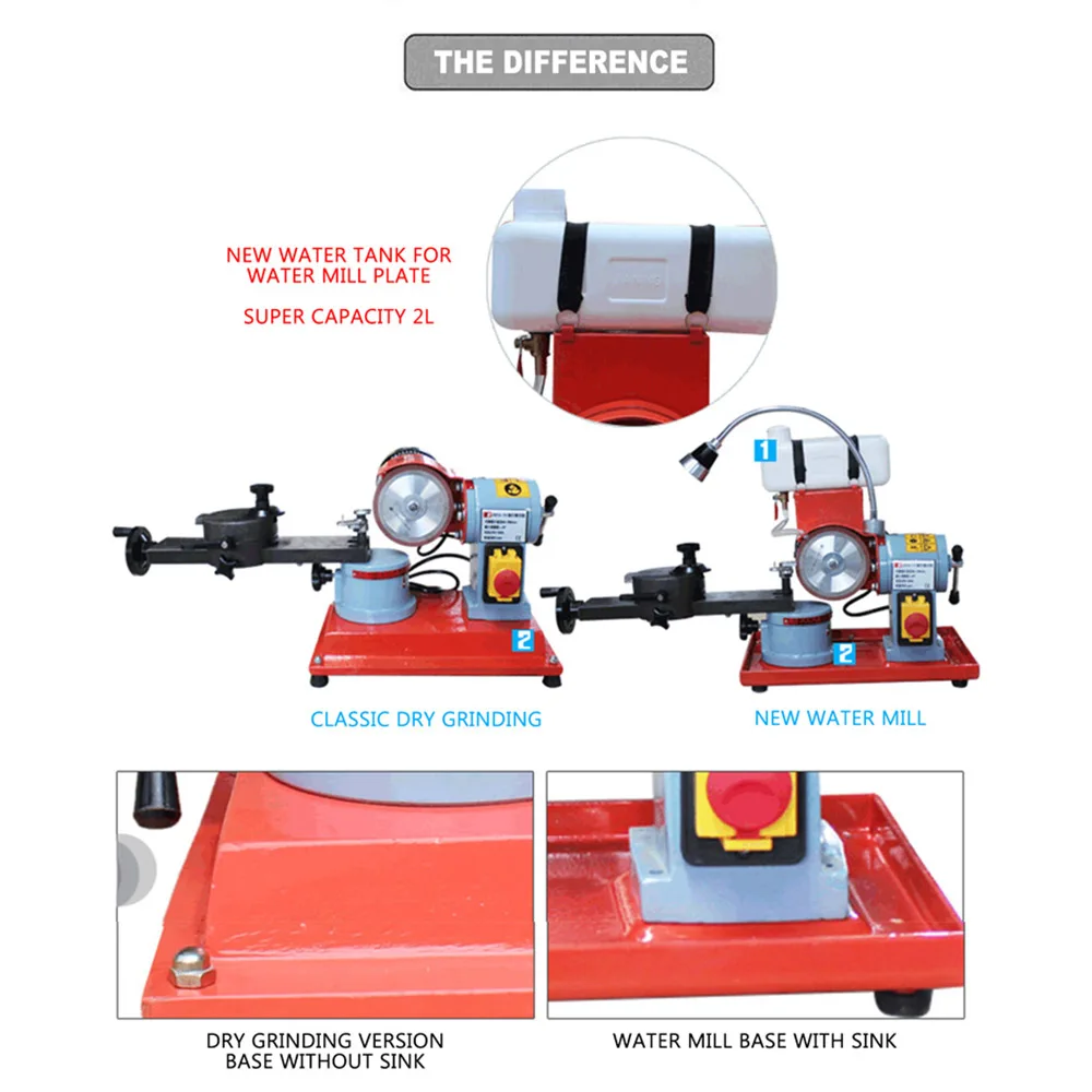 Редукторный шлифовальный станок 370 Вт для легированной пилы, ручной редукторный шлифовальный станок, водный шлифовальный станок для деревообработки