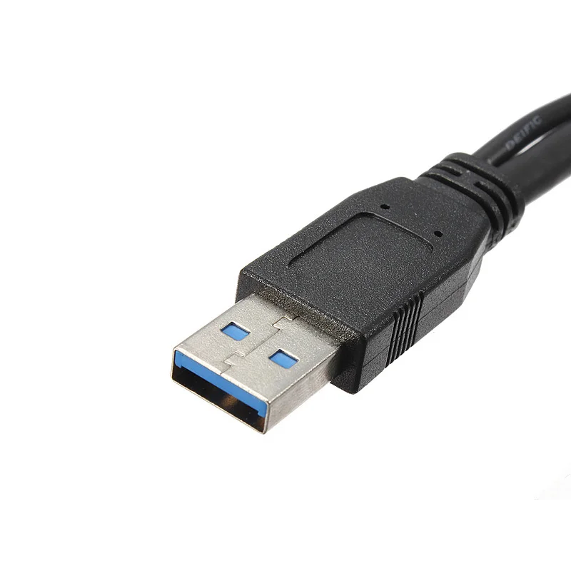 USB 3.0 Male To Type A Micro B Male Dual Power Y Splitter Cable Extension Wire For External Hard Drives