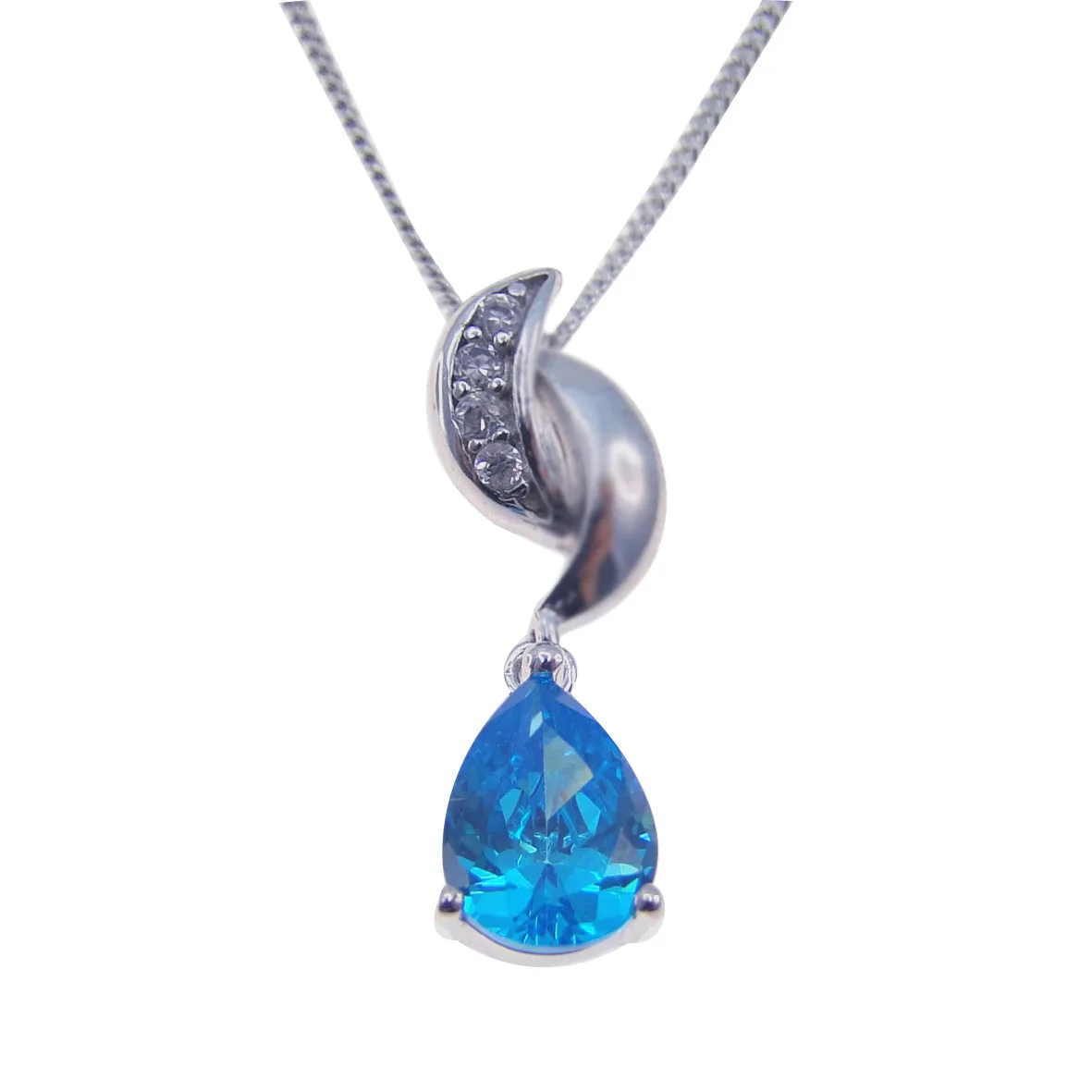 Brass Blue Zircon and Pendant Classic Retro Pop