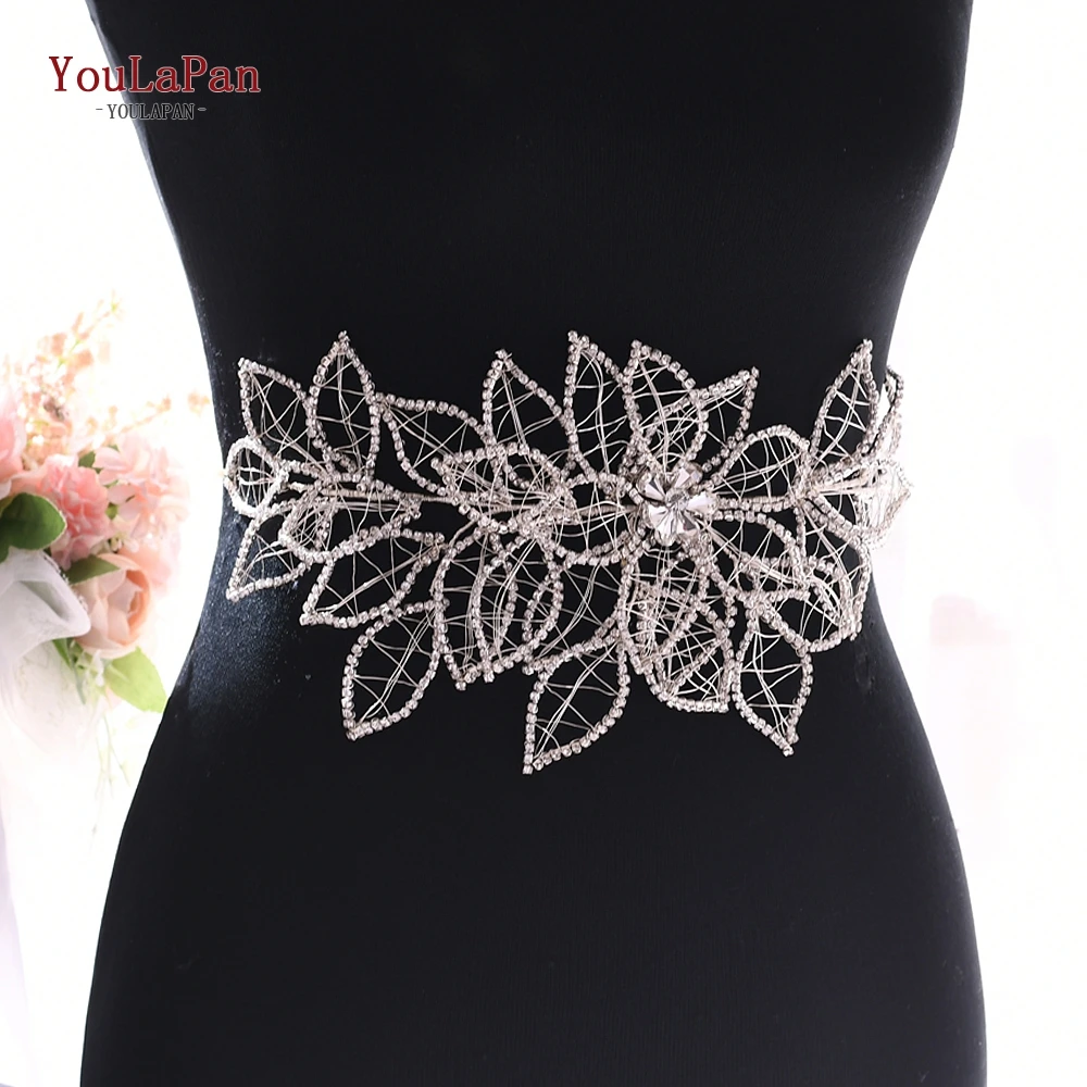 

TOPQUEEN Sparkle Belt for Dresses Bridal Rinestone Belt Silver Crystal Belt Wedding Belts for Wedding Dresses Belt SH256-S