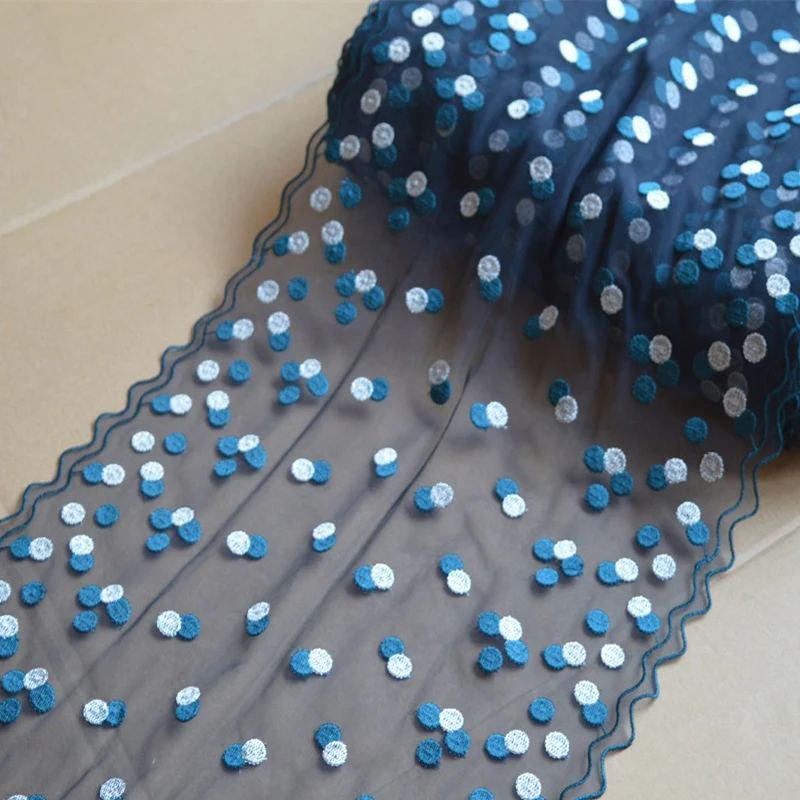 

5Meters Delicate Bilateral Embroidery Lace Trim Dots Fabric For Garment Bra Lingerie Underwear Garter Sewing Handcrafts