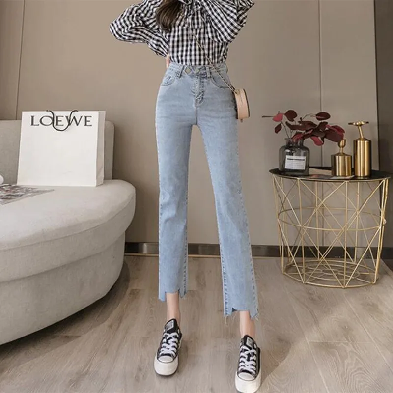 

Woman Skinny Jeans High Waist Clothes Blue Denim Clothing Streetwear Vintage Quality Nice Sretch Vogue Harajuku