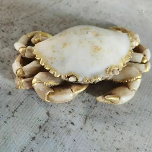 

China's Old White Jade Carved Jade Crab