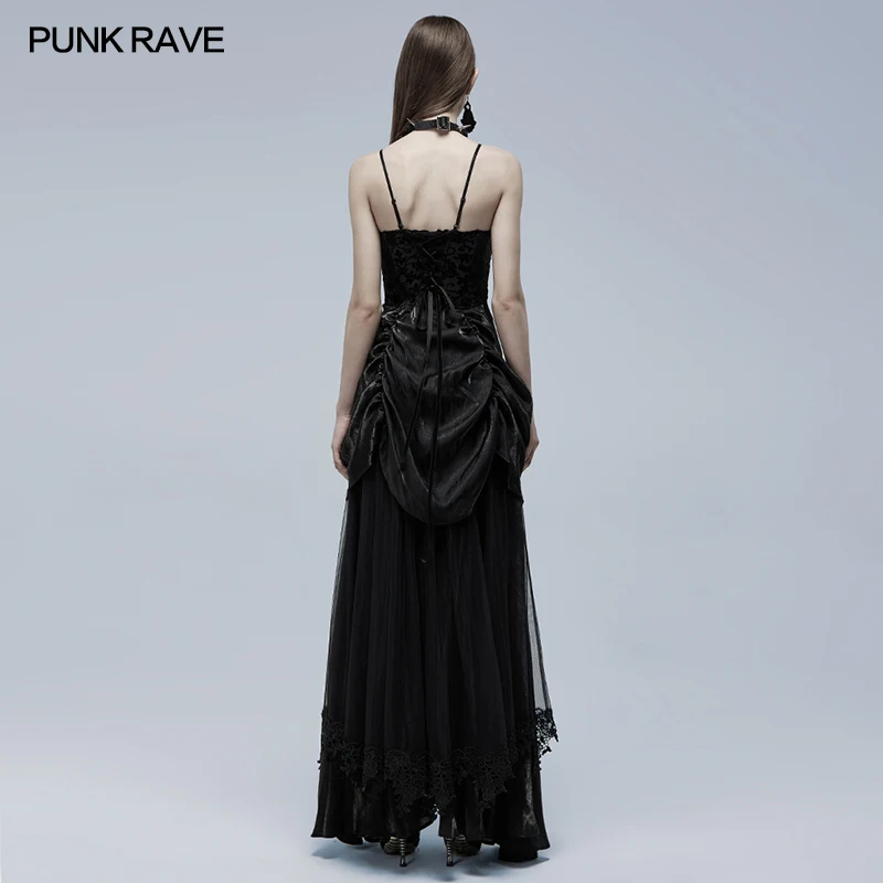 Punk Rave Gorgeous Gothic Wedding Dress WQ557 Visual Kei Women Clothing Four Seasons elastic burnt velvet fabric