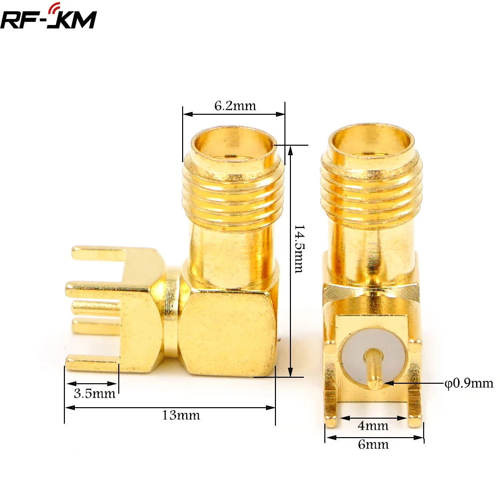 10PCS SMA weibliche stecker Rechten Winkel 90 GRAD SMA-KWE PCB mount-anschluss RF adapter – Detail 1