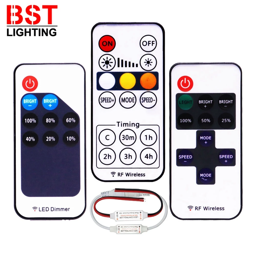 MINI 3/9/11/14 tasti RF Wireless Remote Led Dimmer Controller Per 2835 3014 5050 5730 Singolo Colore CCT RGB Luce di Striscia DC5-24V