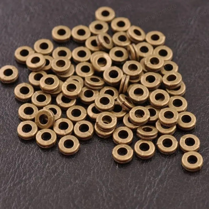 100Pcs Round spacer Tibetan Silver Metal Beads for Jewelry Making DIY jewelry Findings Pendant Charms for Bracelet Making 6MM