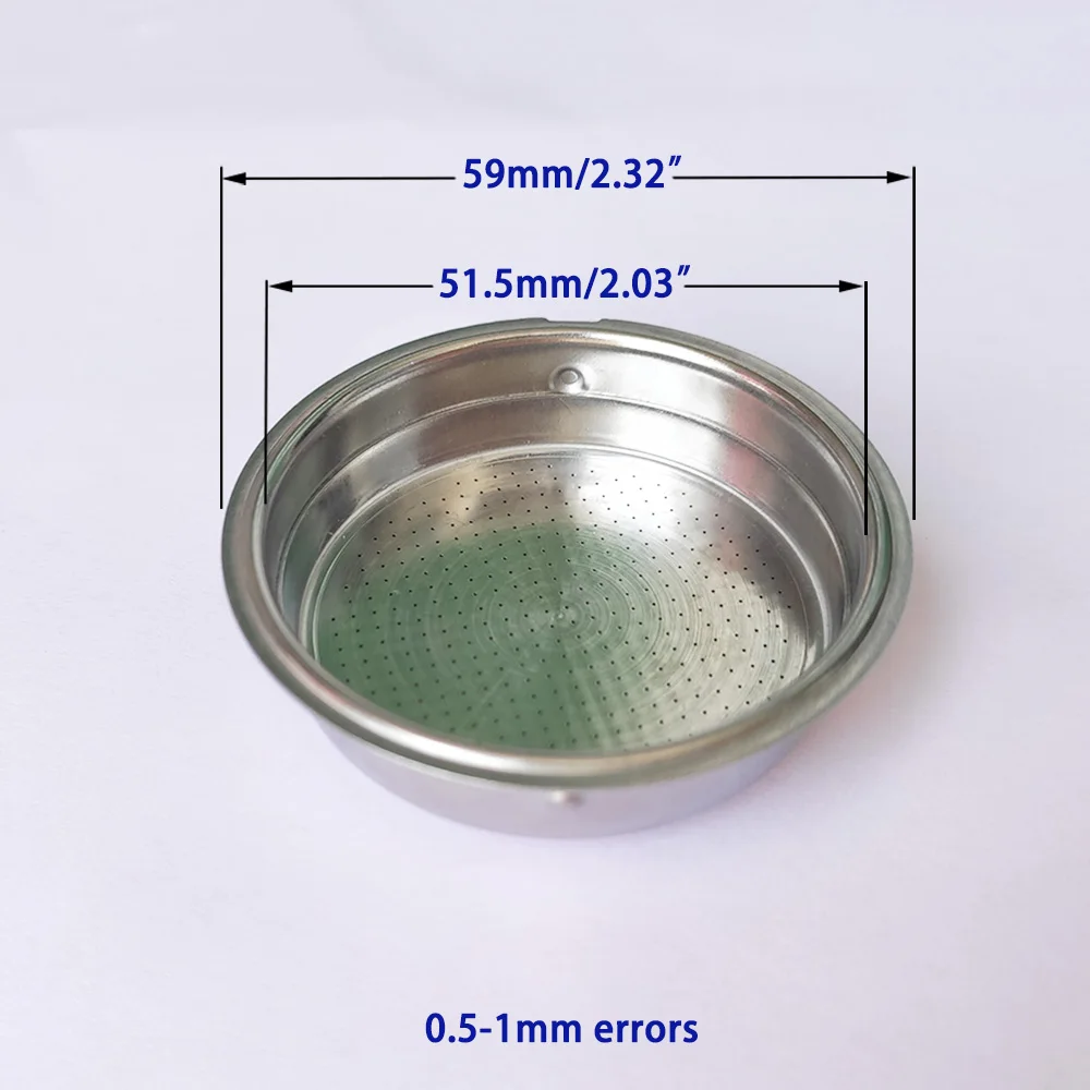 51mm Single-Cup Coffee Machine Pressurized Filter Basket for Household Coffee Maker Accessories Stainless Steel Powder Bowl