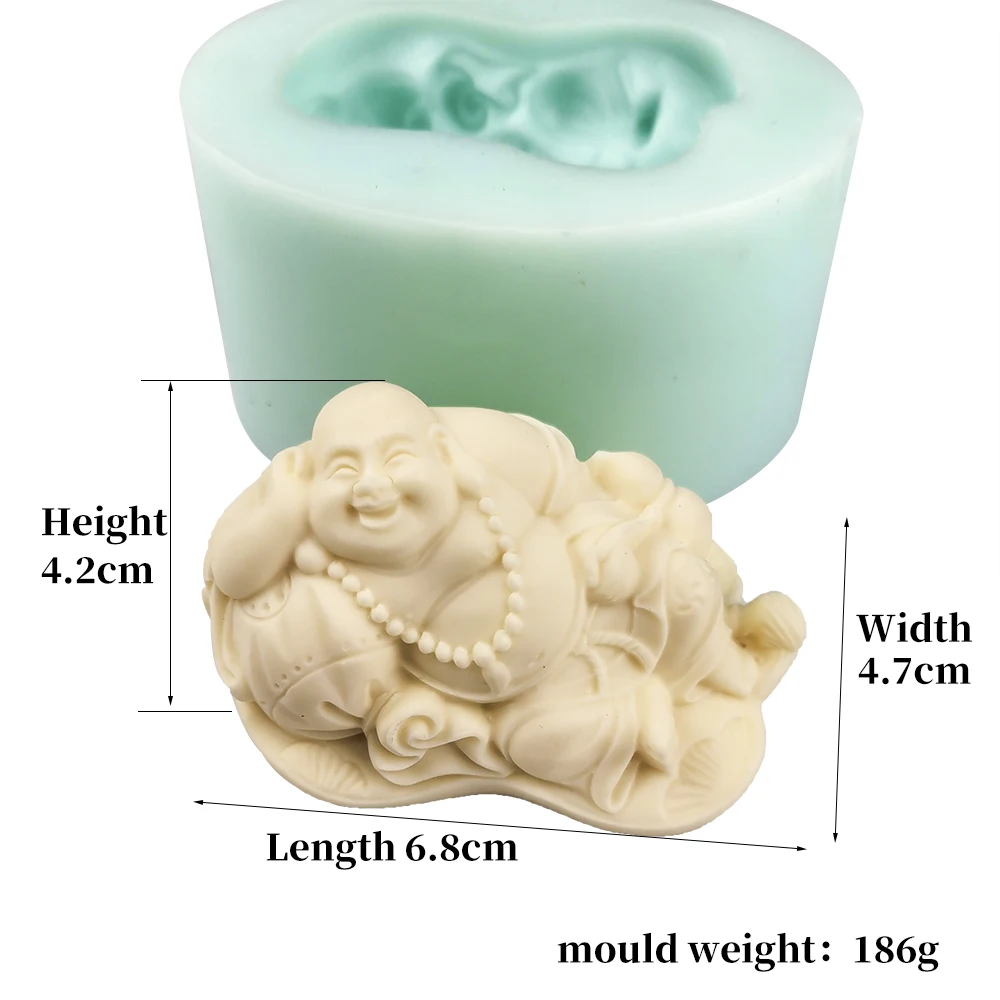 3D Chinese Buddha Shape Silicone Mold Cake Candle Soap Gypsum Resin Mould DIY Aromatherapy Household Decoration Craft Tools