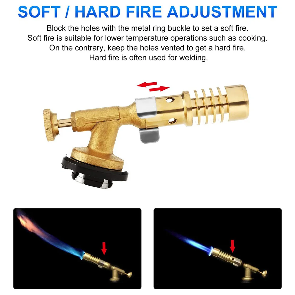 Brass Gas Torch Brazing Solder Nozzles Durable Welding Heating Burner Propane Torch Head Pencil Flame Gun for Cylinders