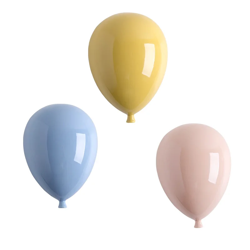 Beautiful ceramic balloon wall decoration Warm living room children's room colorful balloons wall hanging