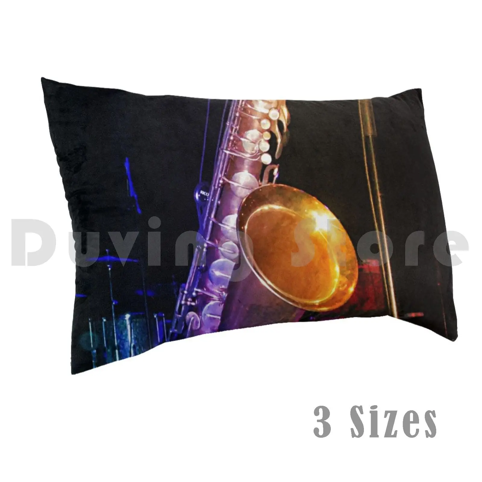 Jazzy Tone Colours-Bari Sax Pillow Case 20*30 Inch Saxophone Baritone Instrument Music Woodwind Stage Nikon Low