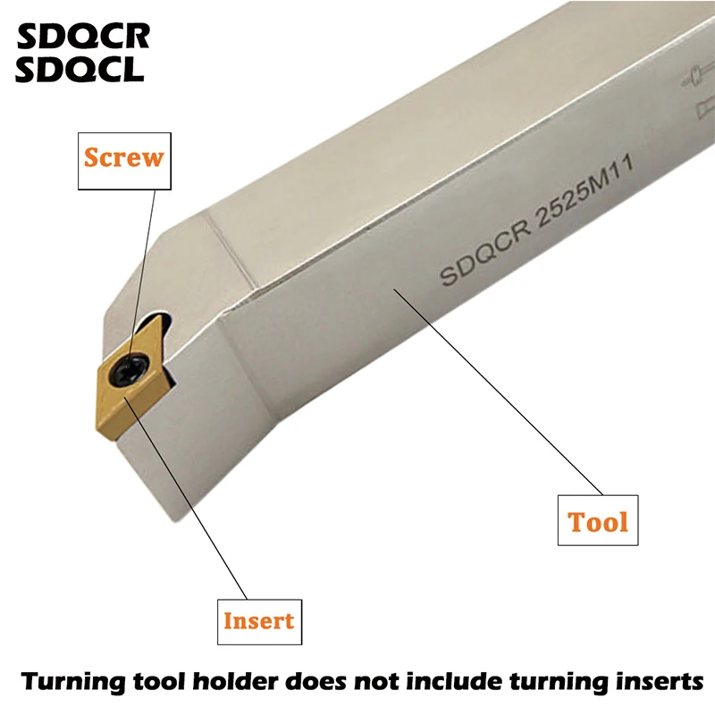 Soporte de herramientas de torneado SDQCR SDQCL, 1 piezas, SDQCR1010H07 SDQCL1010H07 SDQCR1212H07 SDQCR1616H11 SDQCL2020K11, cortador de torno CNC