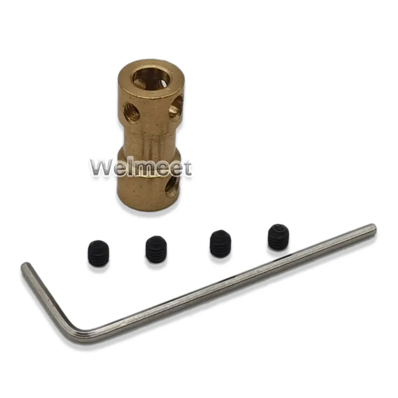 2mm/3mm/5 millimetri di Bronzo Albero Accoppiatore Giunto Rigido Azionamento Del Motore Connettore Manica 180 ° Fisso vite