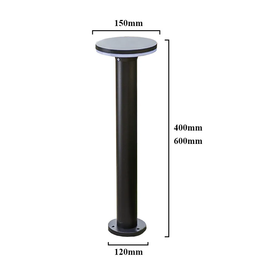 Imagem -06 - Thrisdar-modern Outdoor Garden Pathway Post Luz Bollards Engenharia Luz Lawn Pillar Lamp Pátio e Paisagem 30 cm 60 Centímetros