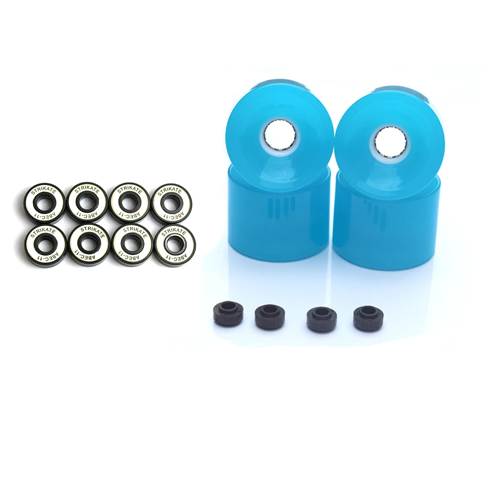LED 70mm Frog Skateboard Wheels Surfboard Wheels with Bearing complete