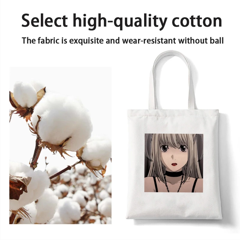 Shopper Bags Misa Amane Death Note Anime Graphic Ladies Canvas Tote Bags Shopping Bag Handbags Cloth Women Reusable Shoulder Bag