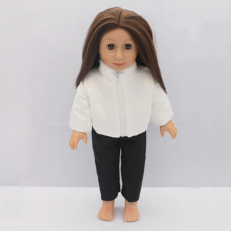 Ropa de muñeca Linda para recién nacido, trajes de bebé, ajuste de 43cm, chaqueta de plumón, pantalones para Niña Americana, accesorios para muñecas, regalo de Festival de bebé