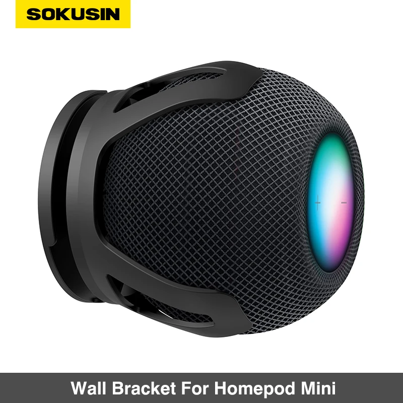 SOKUSIN Wall Bracket Holder For Homepod Mini Speaker Accessories Wall Mount Saving Space Built-in Cable Management Black White