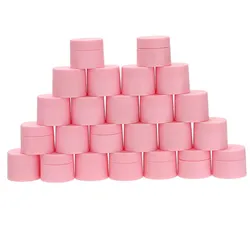 50pcs 3/5/10/15/20/30g Matte Pink Sturdy Thick Double Wall Container Jar for Pills Medication Ointments Makeup Sample Container