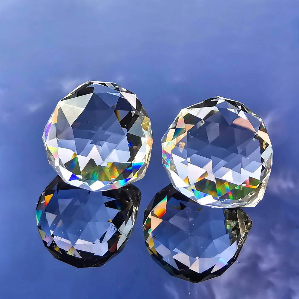 Piezas de repuesto para lámpara de araña, prismas de cristal transparente facetadas, atrapasoles, colgante de cortina de cuentas DIY, 40MM, 1 unidad