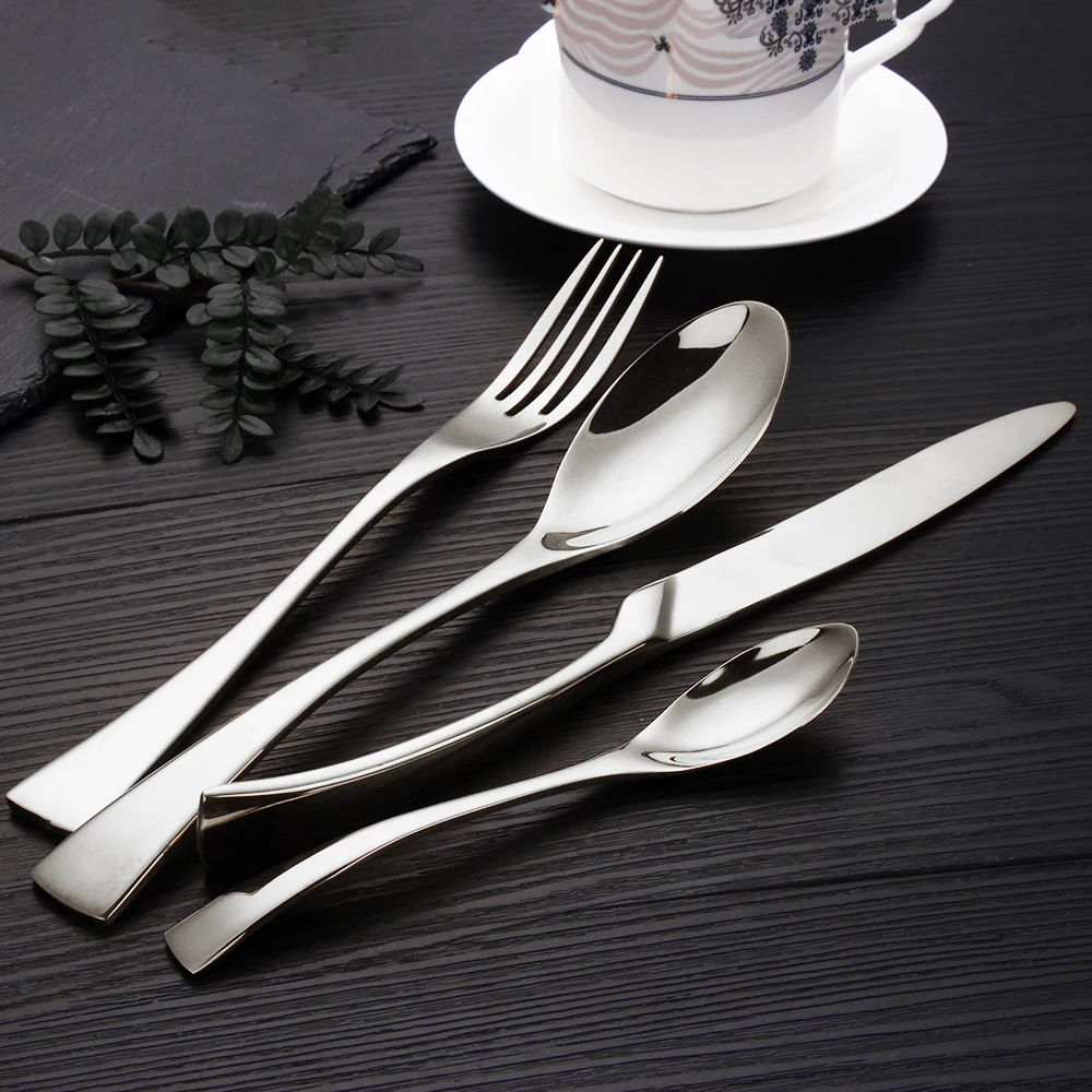 24/32 Piece Cutlery Sets Stainless Steel Tableware Sliver Dinnerware Mirror Gold Fork Spoon Knife Set For Home Kitchen Untensils