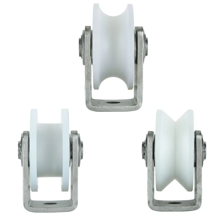 201 Stainless Steel Bracket Nylon 2 Inch Pulley Sheave Beban Berat Guiding Wheel Roller Sliding Gate Pintu Gudang Peralatan