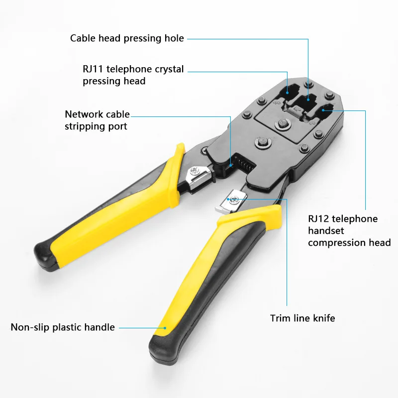 Handskit RJ45 RJ11 RJ12 Network Repair Plier Tool Kit With Utp Cable Tester Spring Clamp Crimping Tool Set Crimping Pliers